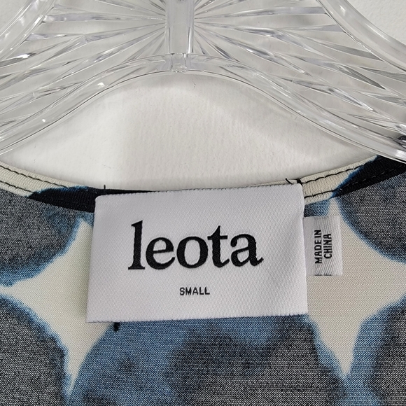 Leota Felicity Cap Sleeves Dress Midnight Full Moon Faux Wrap Aneeka Knit Small - Picture 3 of 10